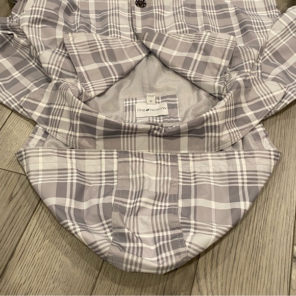 Vintage Fashion Bug Trench Coat Women’s Plus Size 1X Gray Plaid Rain Jacket - Picture 8 of 15